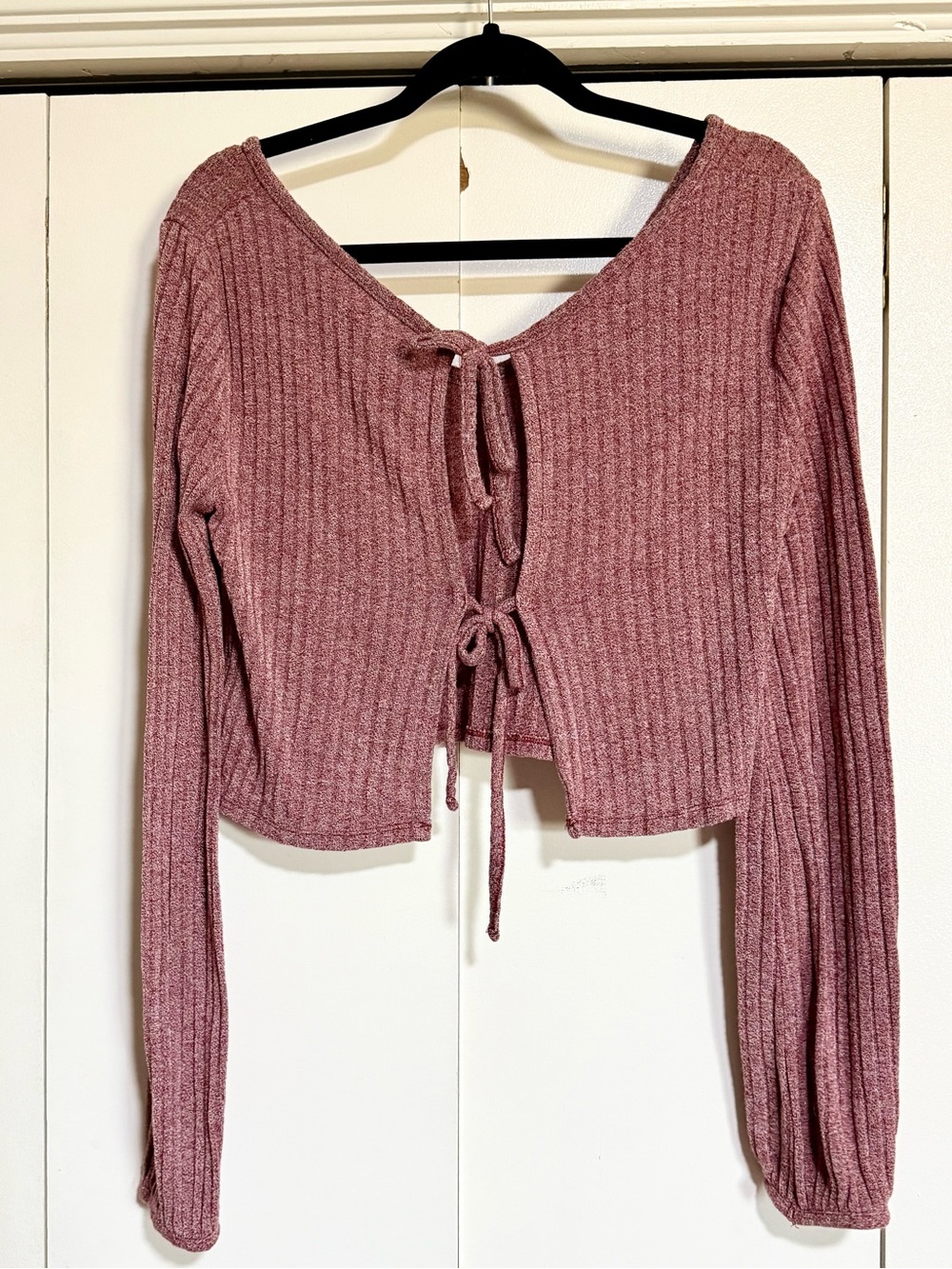Kimchi Blue Crop Top Ribbed Long Sleeve Open Back Urban Outfitters Small - Picture 3 of 14